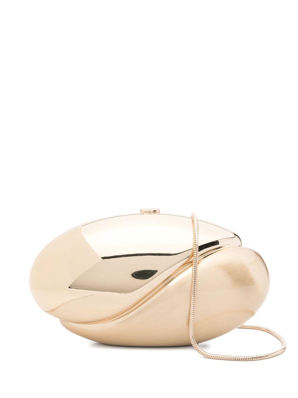 Ameera metallic-effect oval clutch Product Image