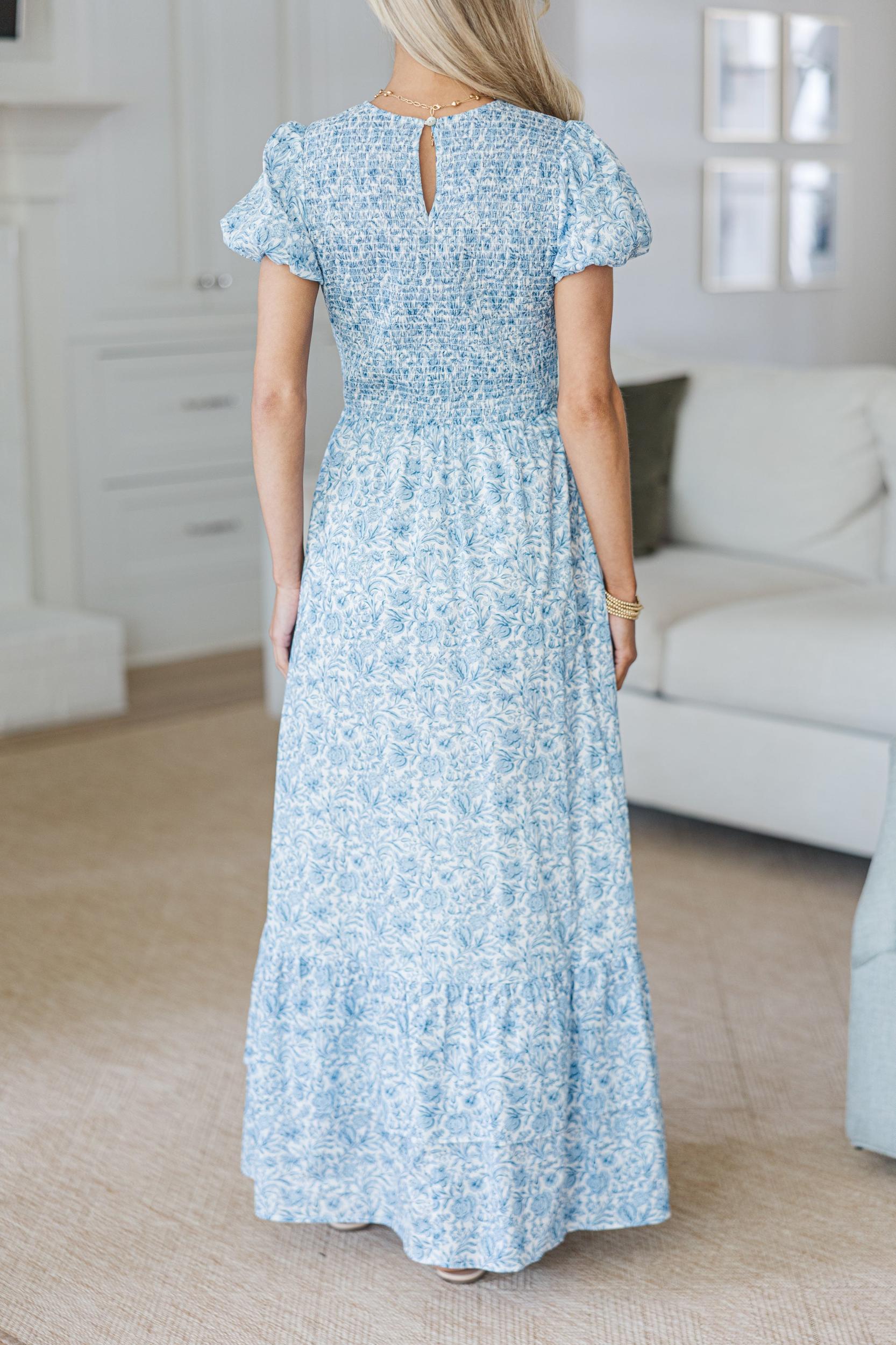 NURSING COLLECTION: Make The Right Choice Blue Floral Maxi Dress Female Product Image