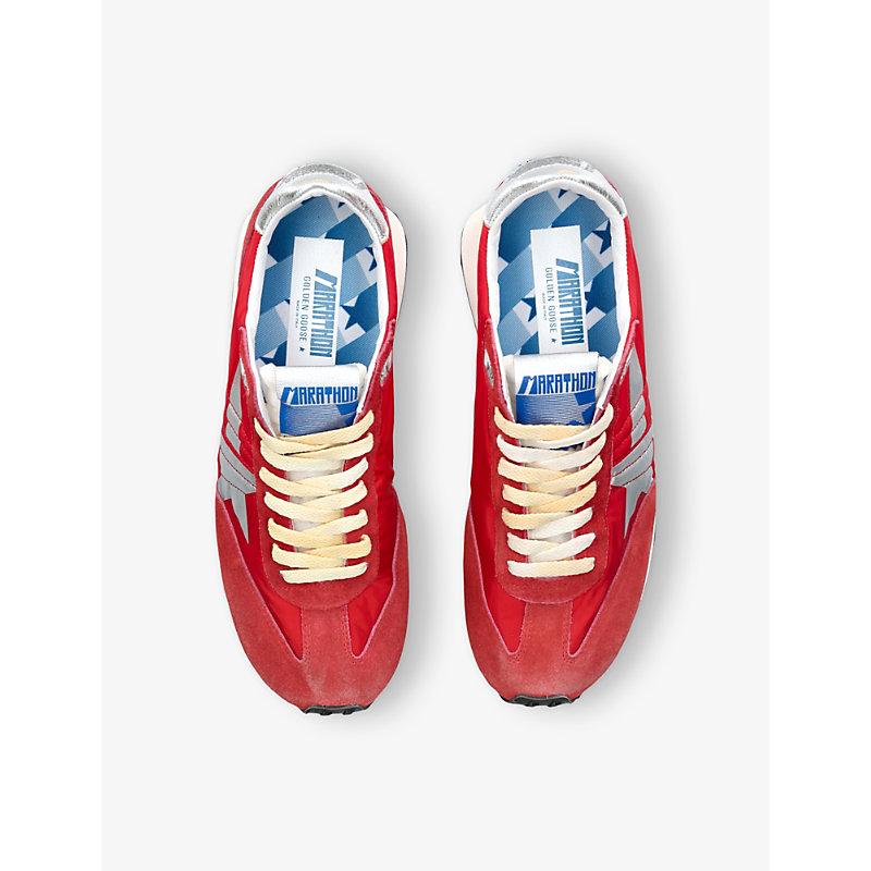 GOLDEN GOOSE Marathon Sneakers With Red Nylon Upper And Silver Star Shoes Product Image