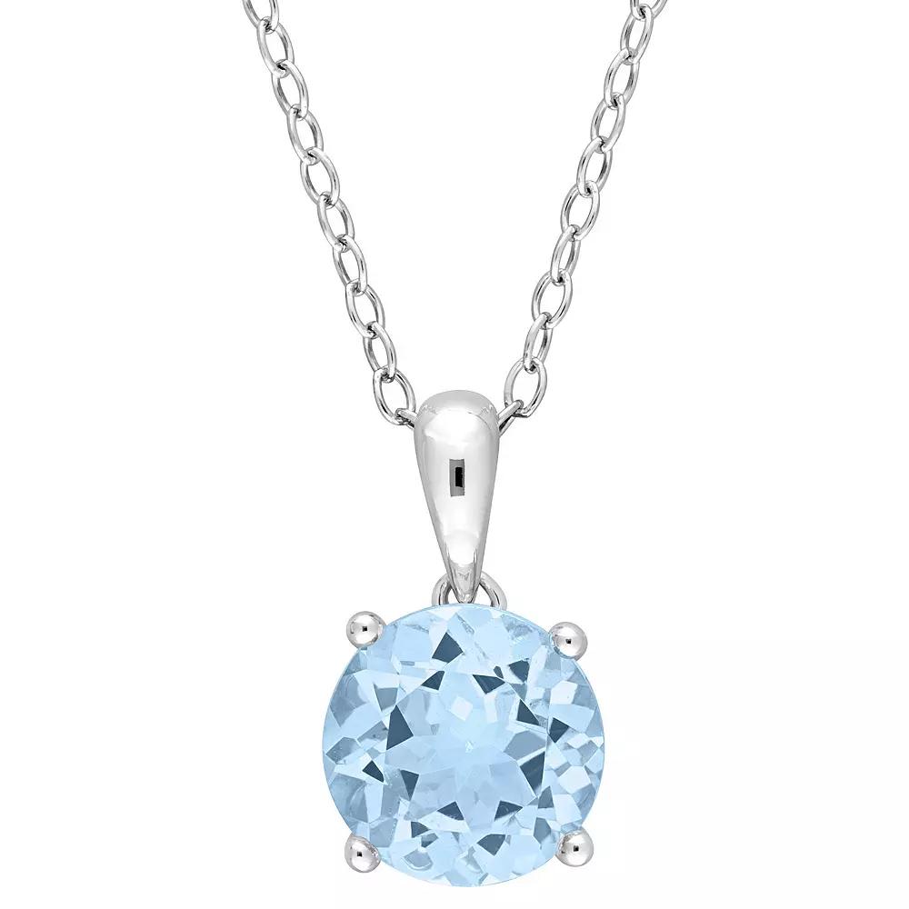 Stella Grace Sterling Silver & Gemstone Round Stud Pendant Necklace, Women's,  Product Image
