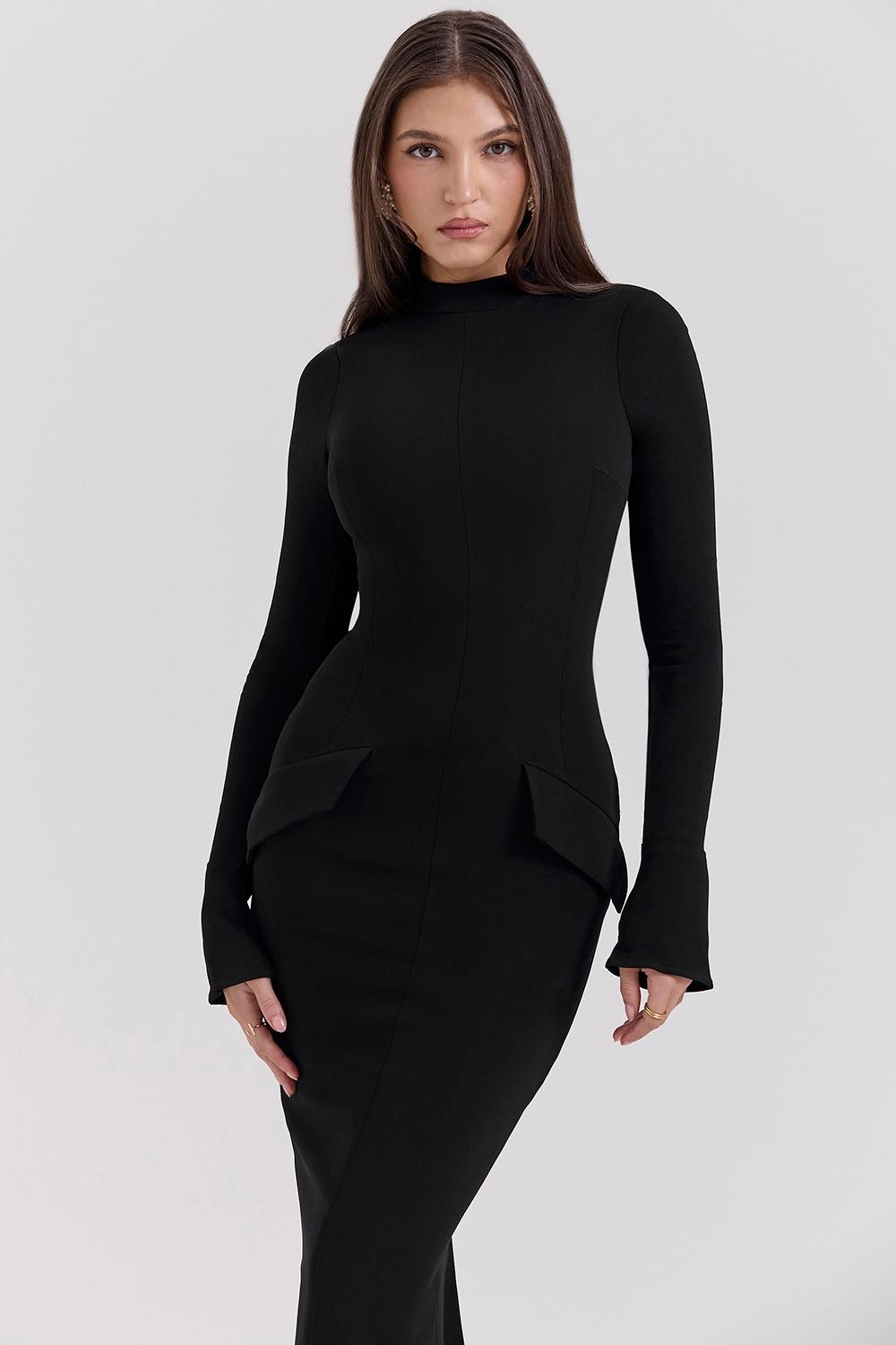Marie-Louise  black turtleneck maxi dress - sale Product Image
