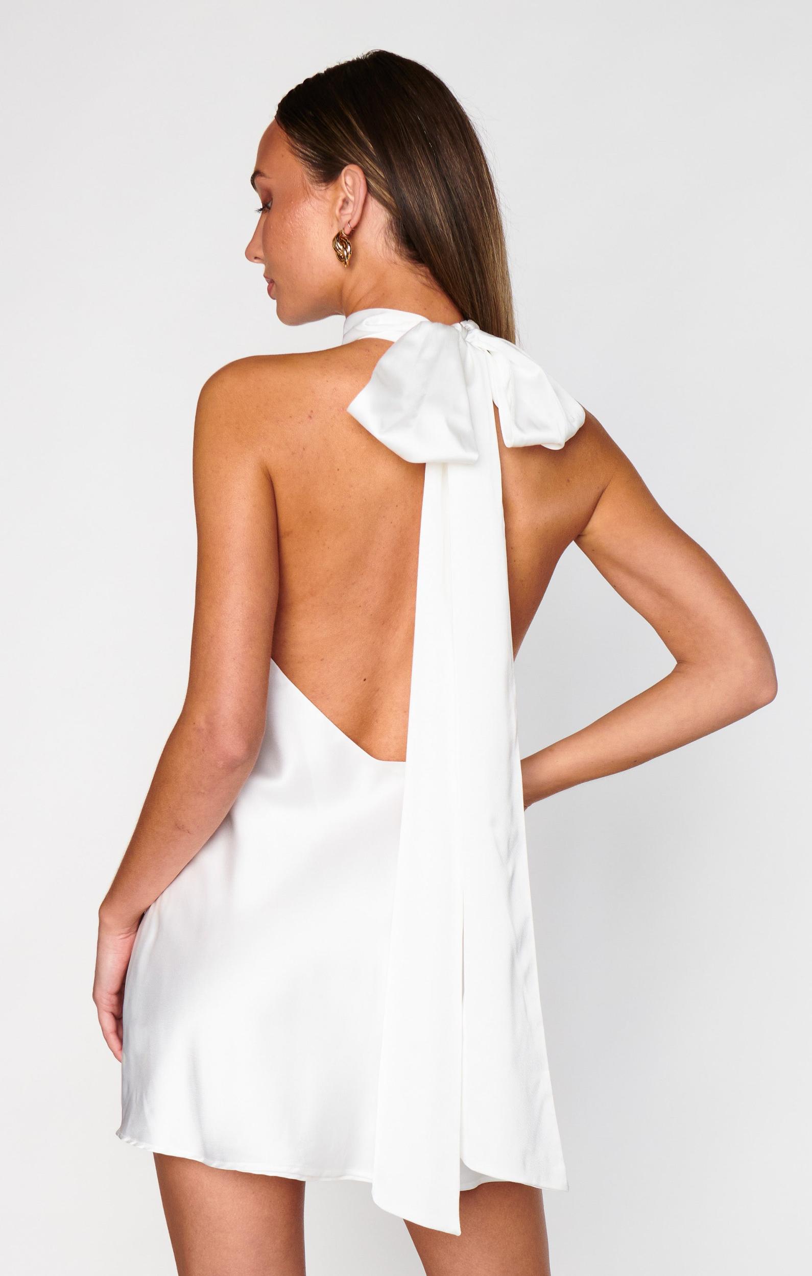 Lisa Mini Dress ~ Ivory Luxe Satin Product Image