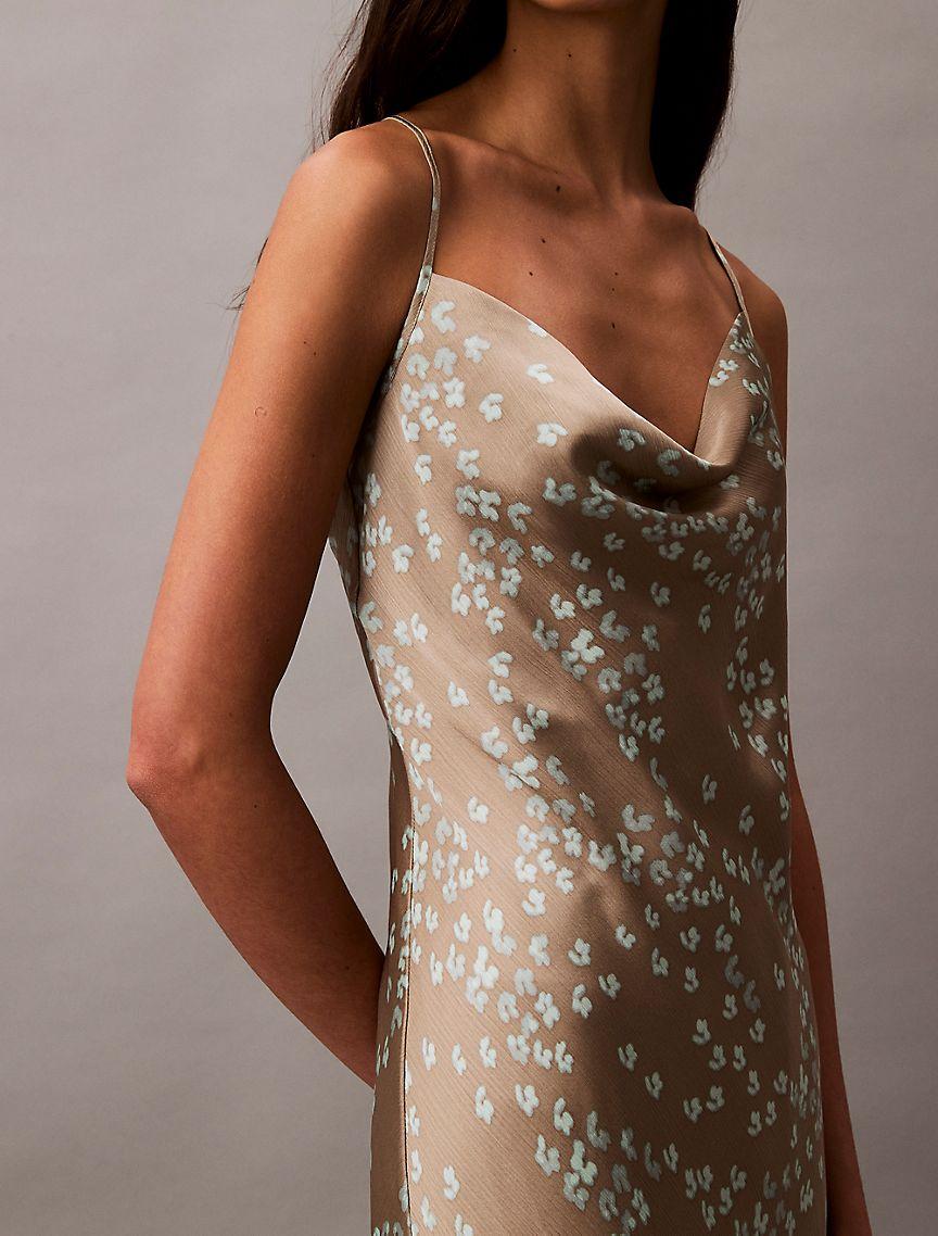 Printed Floral Textured Midi Dress Product Image