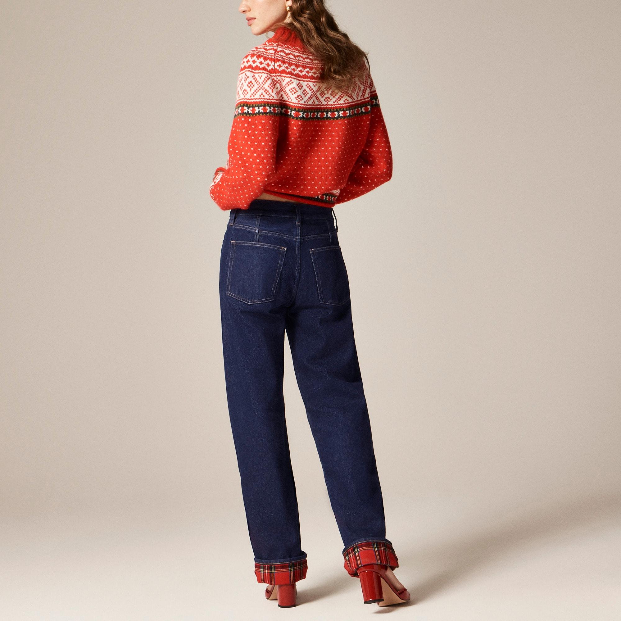 Flannel-lined relaxed straight jean in Rinse wash Product Image