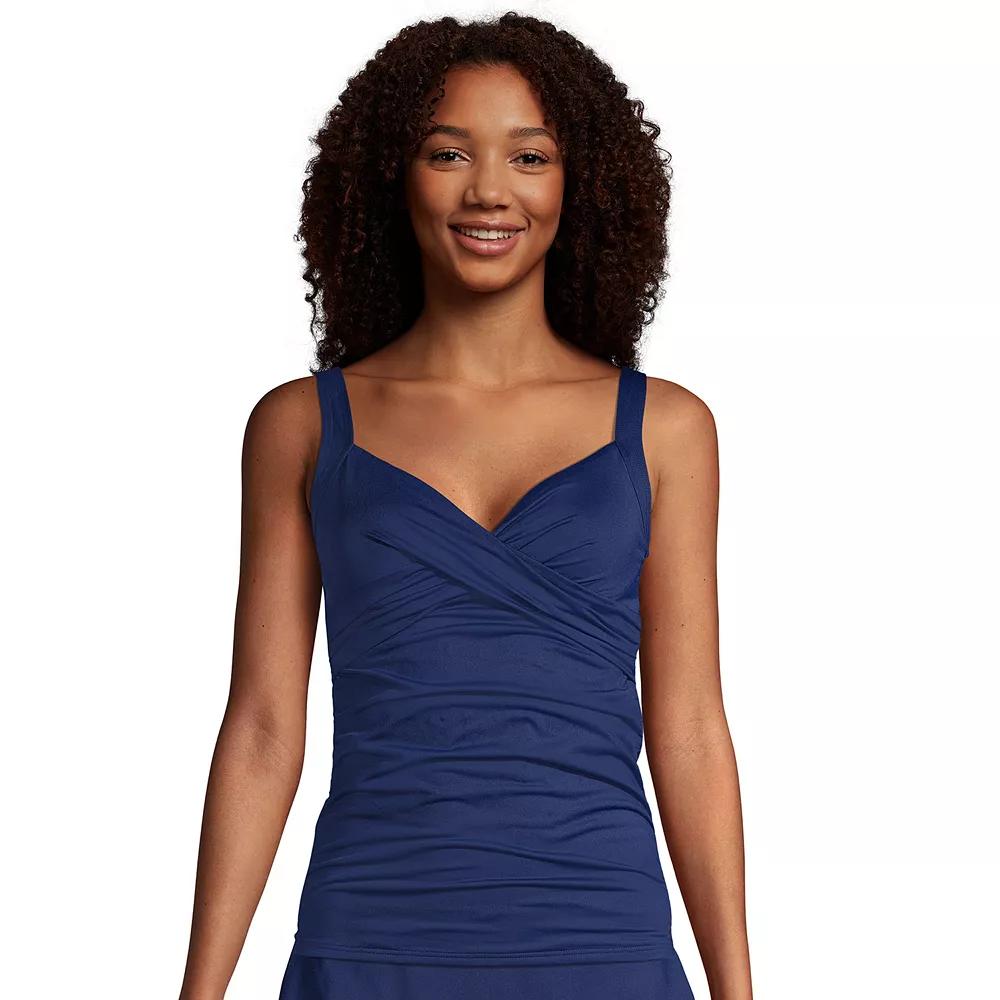 Women's Lands' End Surplice Underwire Tankini Swimsuit Top,  Product Image