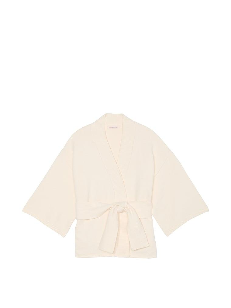 Luxe Crème Knit Wrap Sweater Product Image