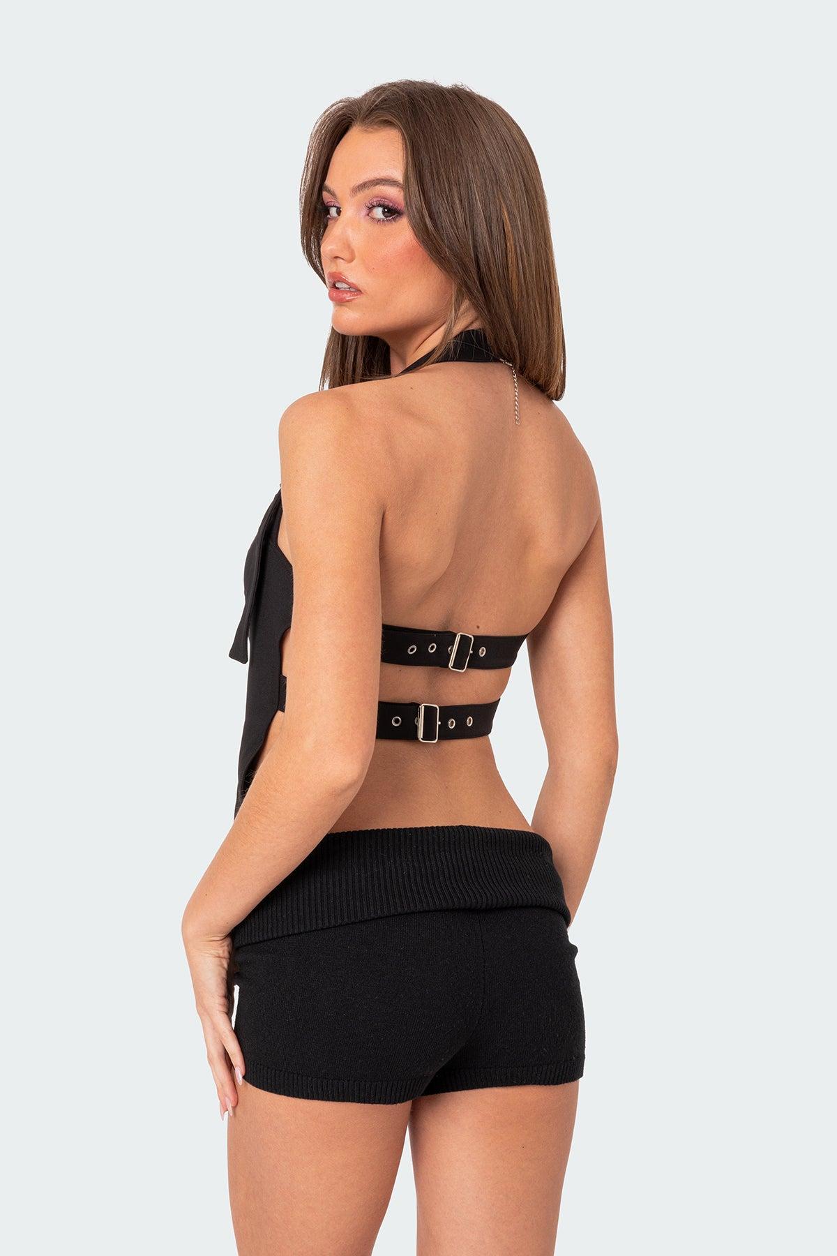 Buckle Strap Open Back Top Product Image