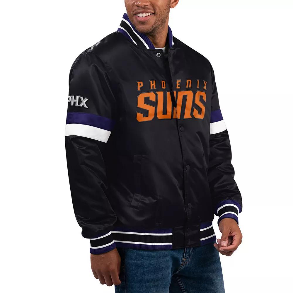 Men's Starter Black Phoenix Suns Home Game Satin Full-Snap Varsity Jacket,  Product Image