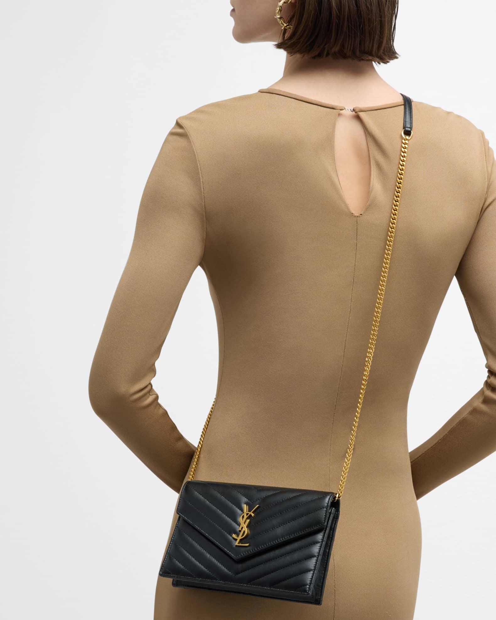 Small YSL Wallet on Chain in Quilted Leather  Product Image