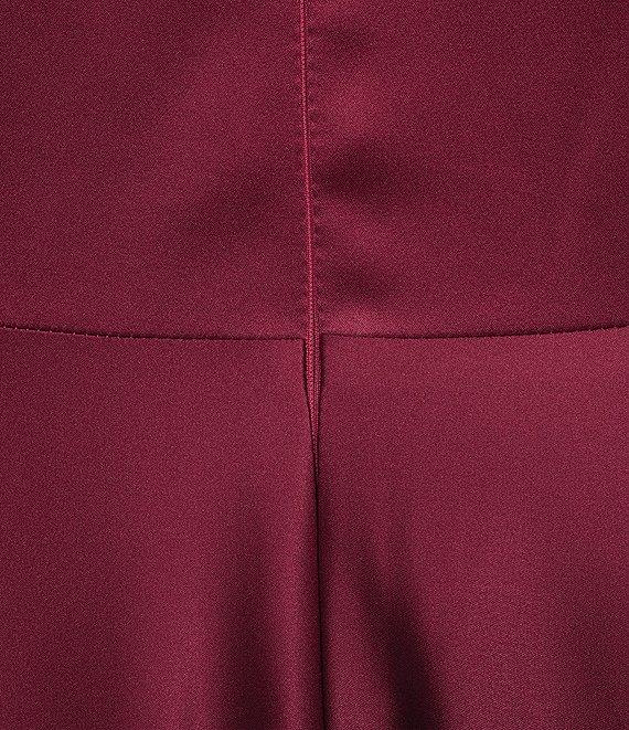 Next Up Plus Size Spaghetti Strap V-Neck Front Slit A-Line Dress Product Image