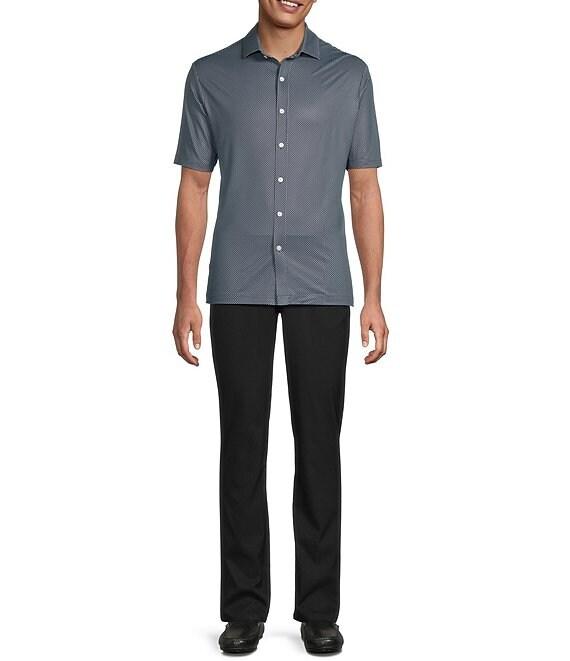 Hart Schaffner Marx Luxury Performance Short Sleeve Dash Geo Coat Front Shirt Product Image