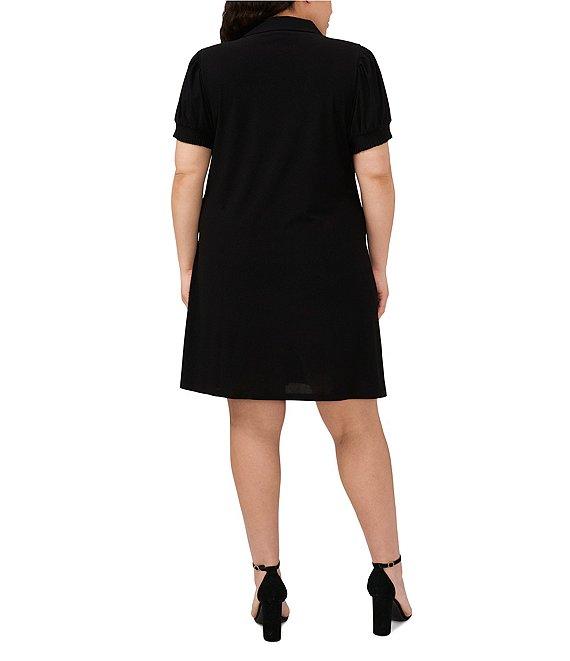 CeCe Plus Size Short Sleeve V Neck Dress Product Image