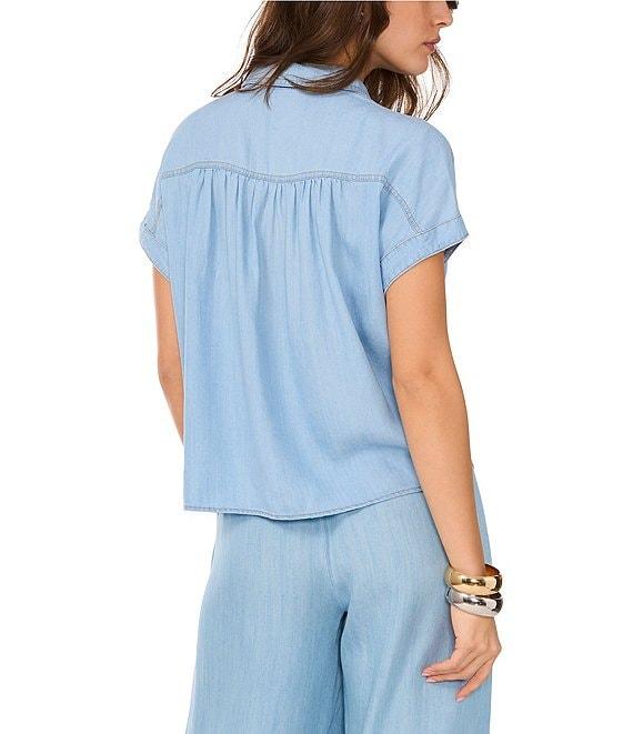 1. STATE Point Collar Short Sleeve Blouse Product Image