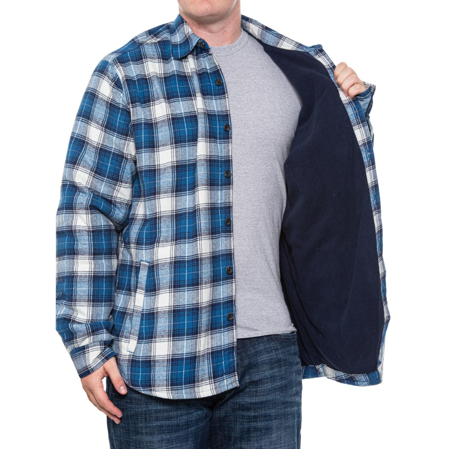 Eddie Bauer Fleece-Lined Flannel Shirt Jacket - Insulated Product Image