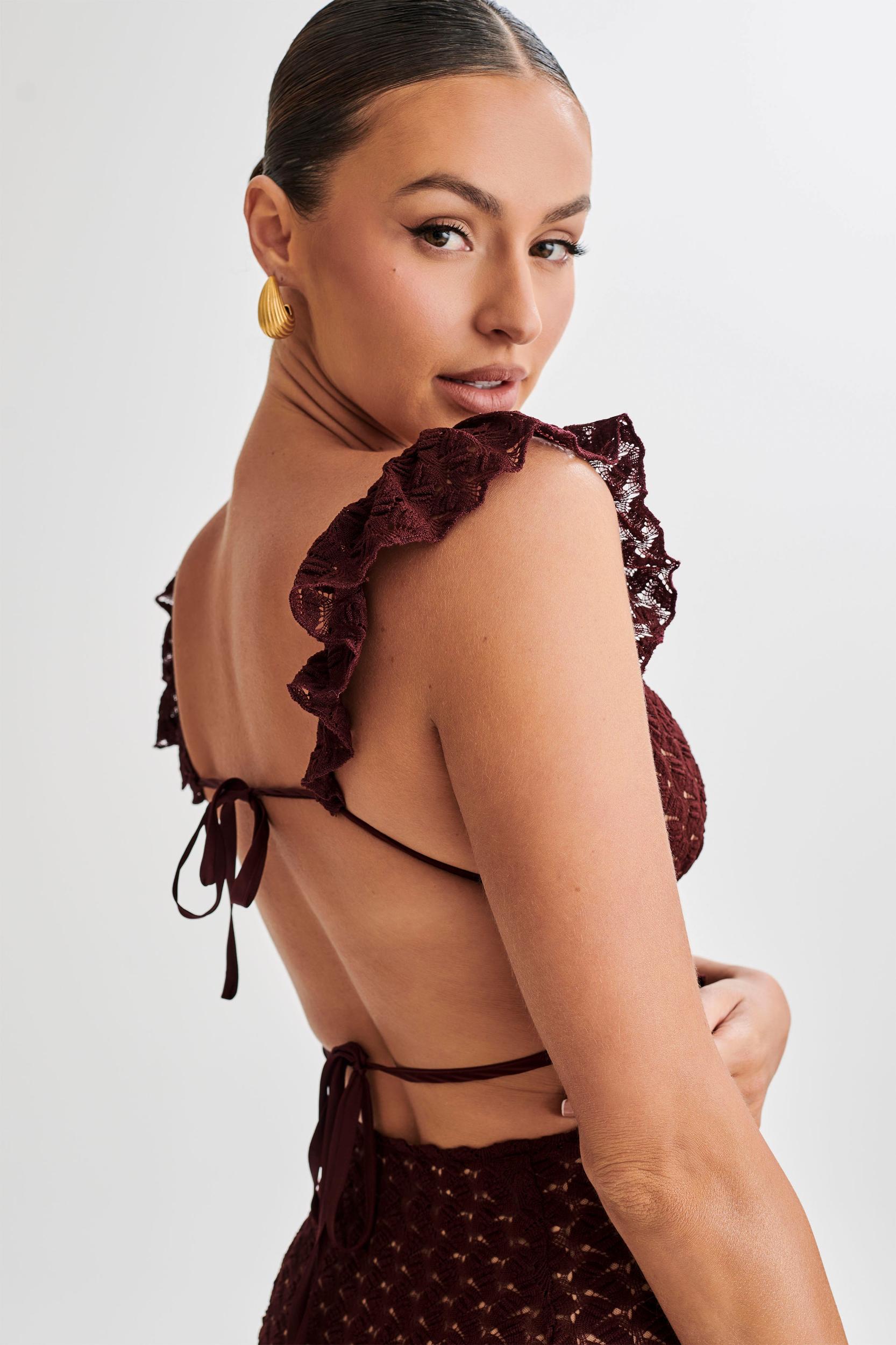 Ezra Lace Maxi Dress - Plum Product Image