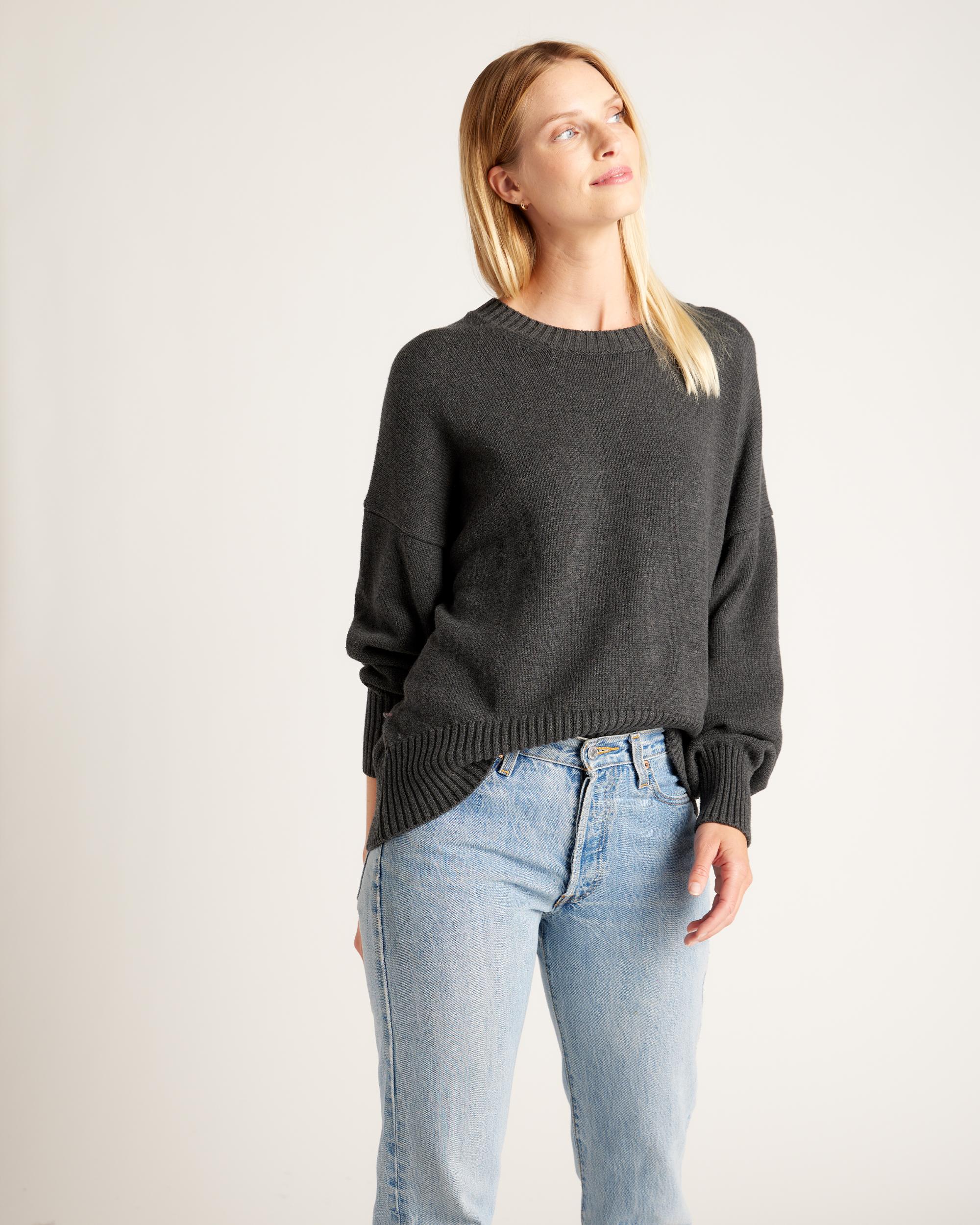 Quince | Women's Boyfriend Crewneck Sweater Organic Cotton Product Image