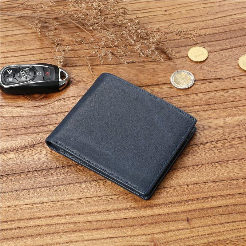 Genuine Leather Bifold Short Wallet Product Image
