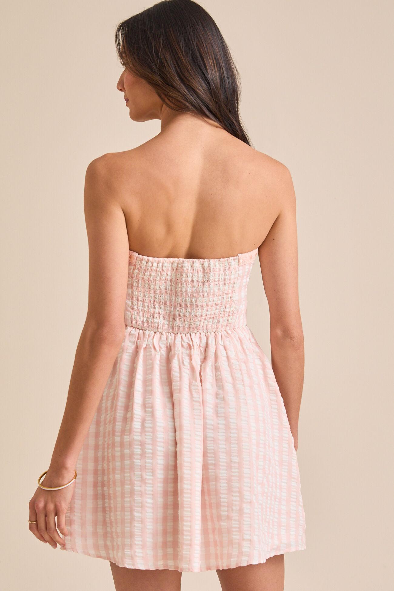 Britt Gingham Strapless Mini Dress Product Image
