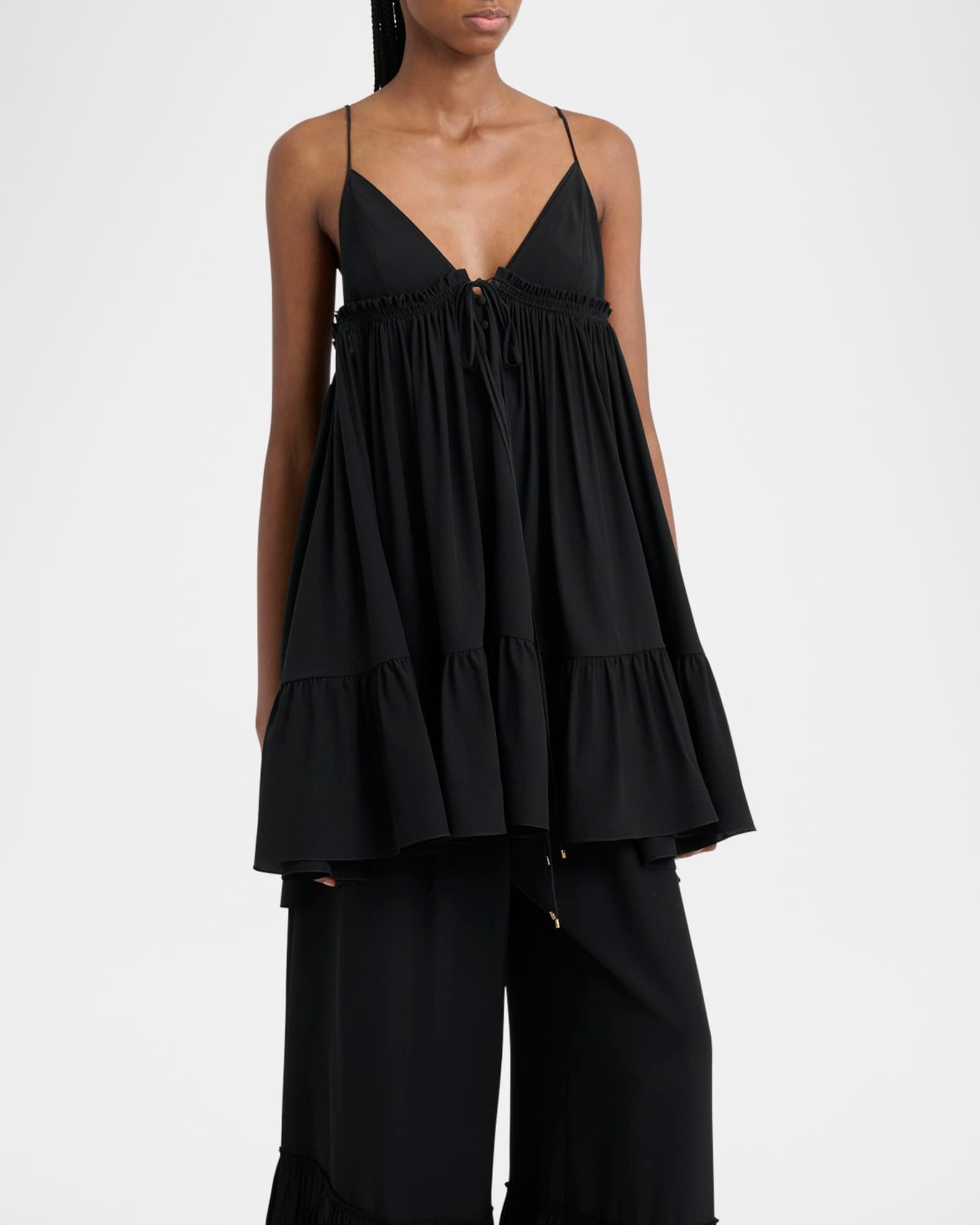 V-Neck Ruffle Mini Babydoll Dress Product Image