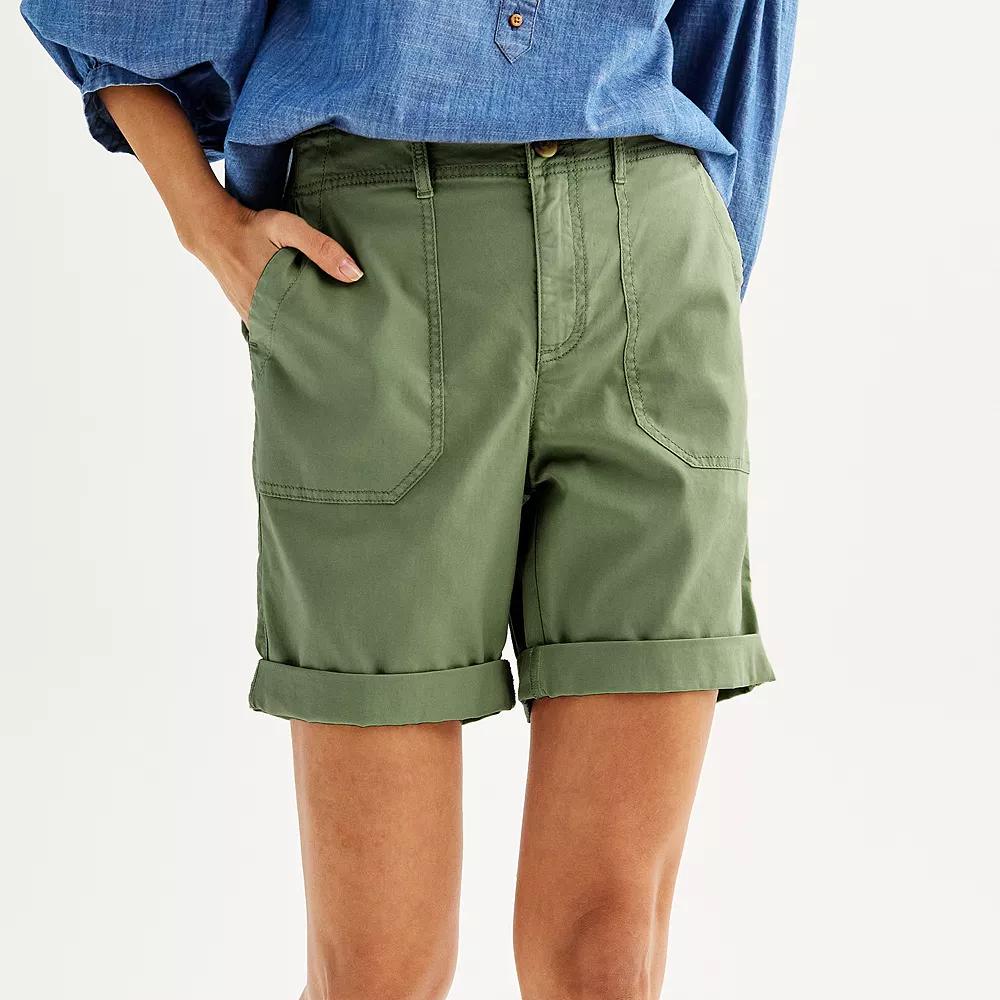 Womens Sonoma Goods For Life Utility Bermuda Shorts Silver Beam Product Image