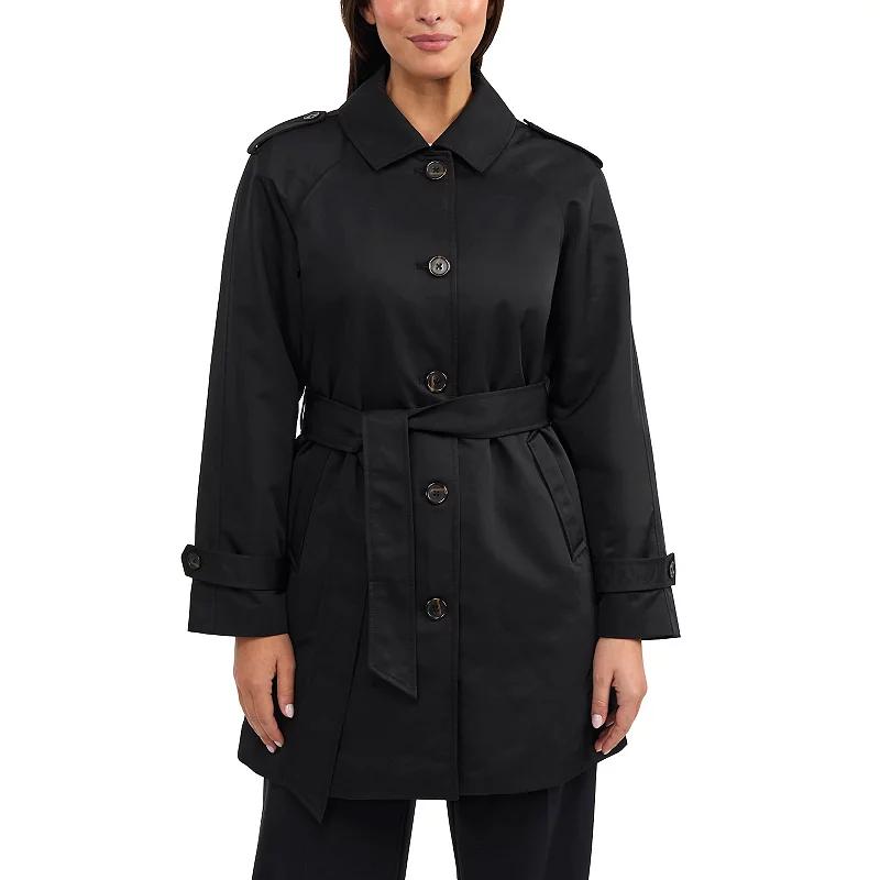 Women's Ellen Tracy Classic Trench Coat, Size: Small, Black Product Image