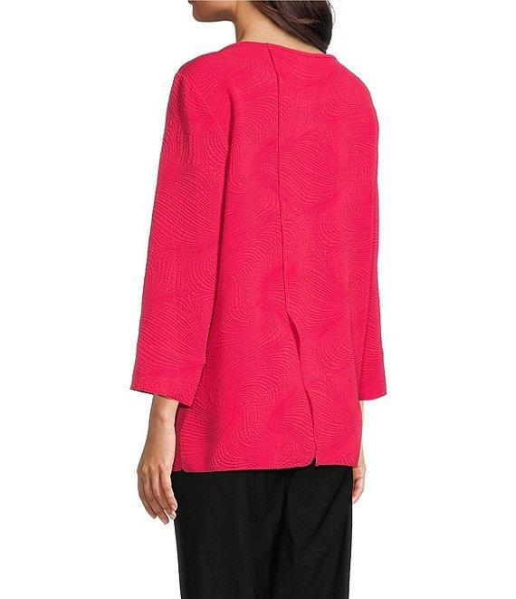 Ali Miles Petite Size Round Neck 3/4 Sleeve Tunic Product Image