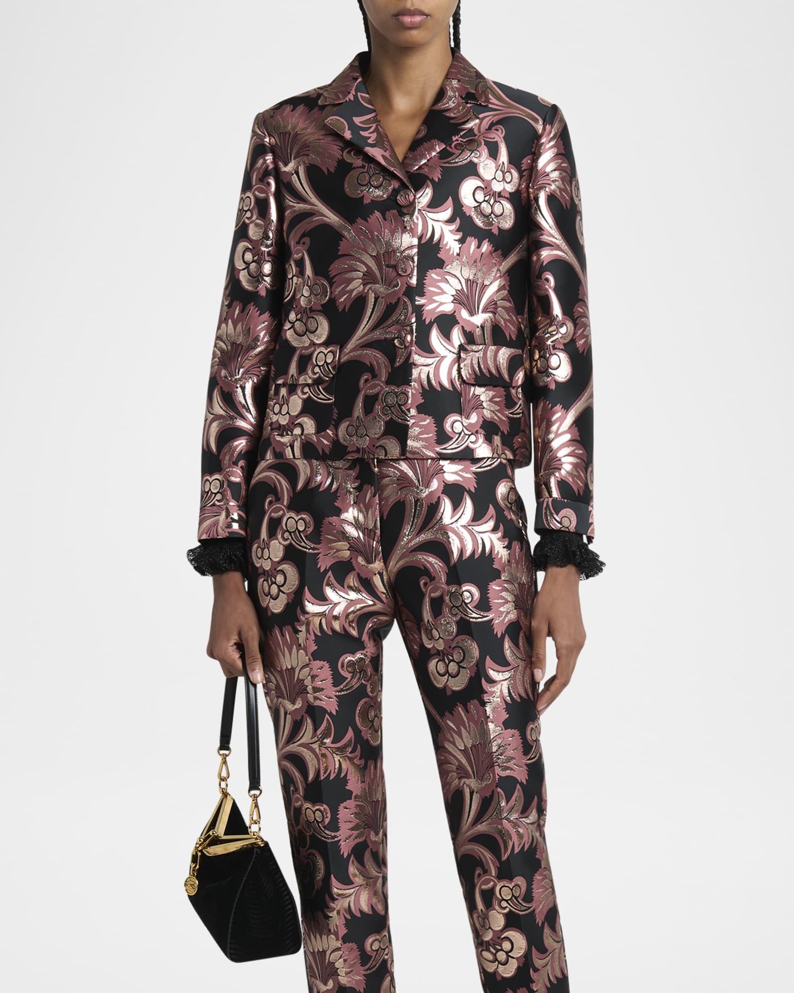 Metallic Jacquard Single-Breasted Blazer Product Image