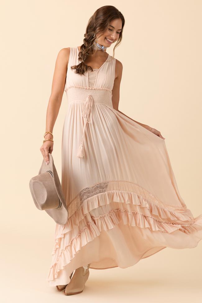 Lucky To Have You Taupe Sleeveless Maxi Dress FINAL SALE Product Image