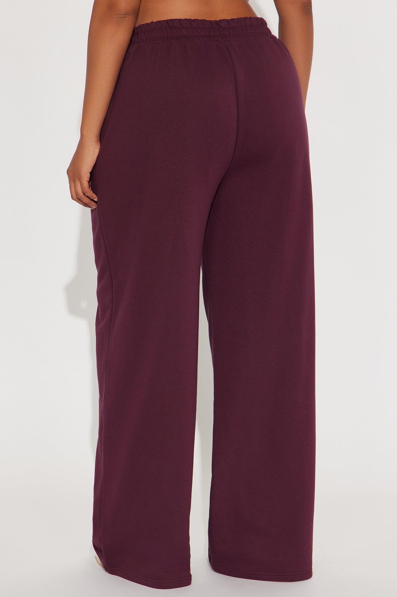 Cassandra Cross Over Lounge Pant - Burgundy Female Product Image
