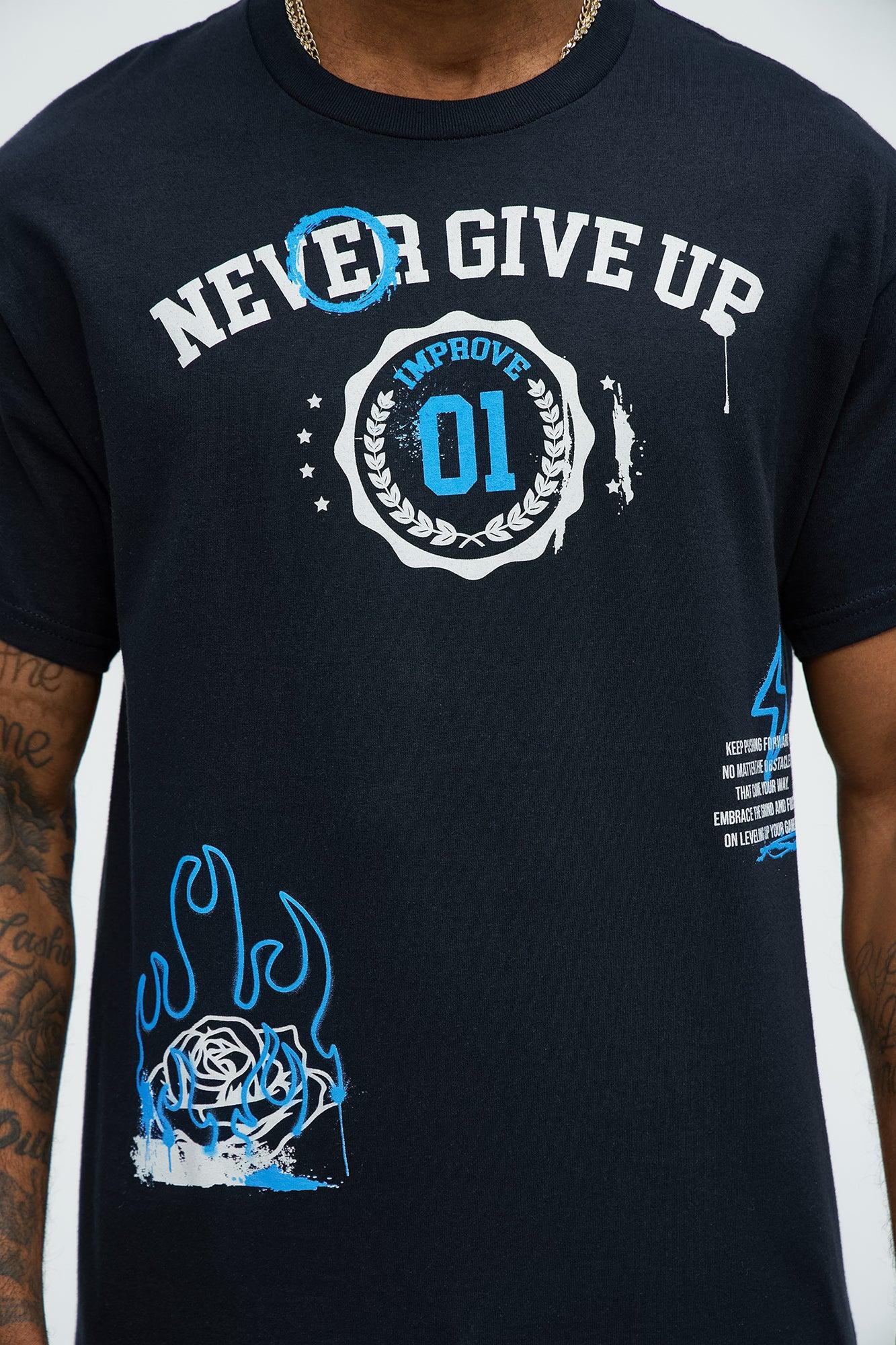 Never Give Up 01Short Sleeve Tee - Black Product Image