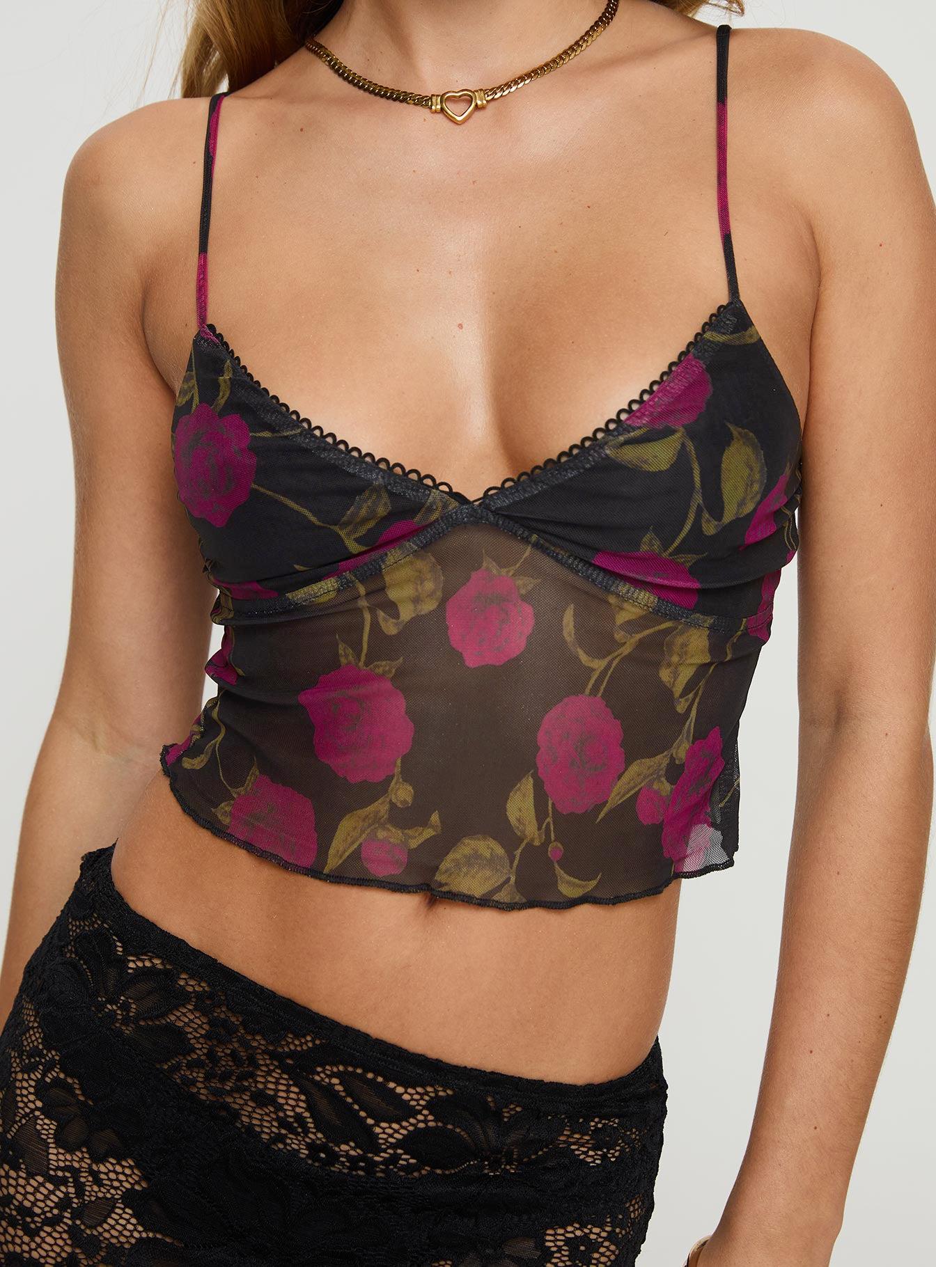 Raphalee Top Black / Red Floral Product Image
