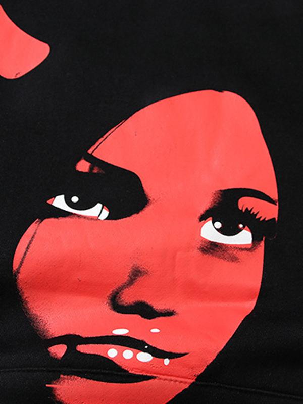 Men's Street Print Oversized Long Sleeve Hoodie Product Image