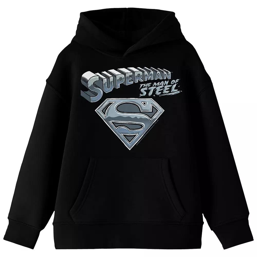 Boys 8-20 DC Comics Superman Man Of Steel Chrome Graphic Hoodie, Boy's, Size: Large, Black Product Image