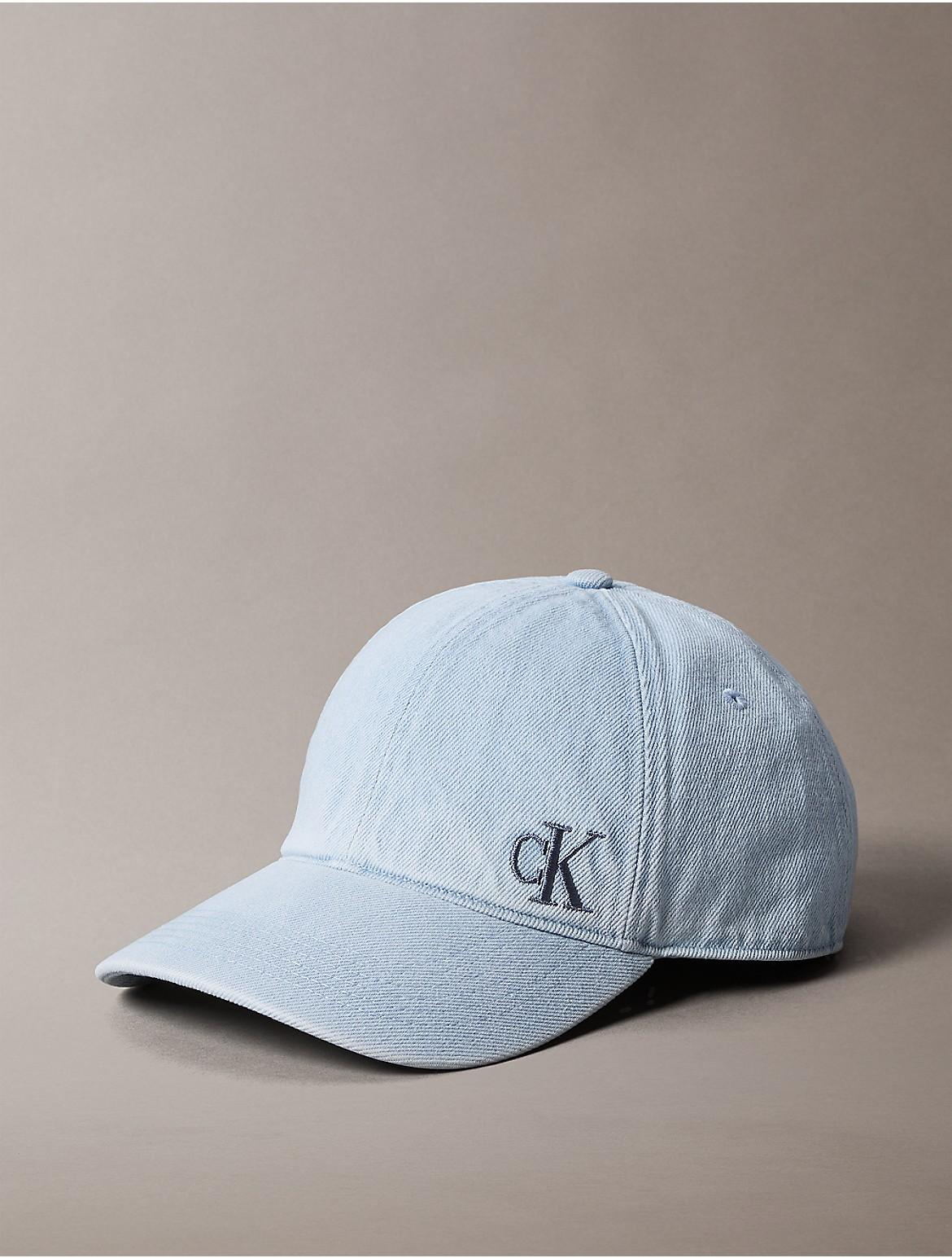 Calvin Klein Mens Washed Denim Embroidered Logo Baseball Cap - Blue Product Image