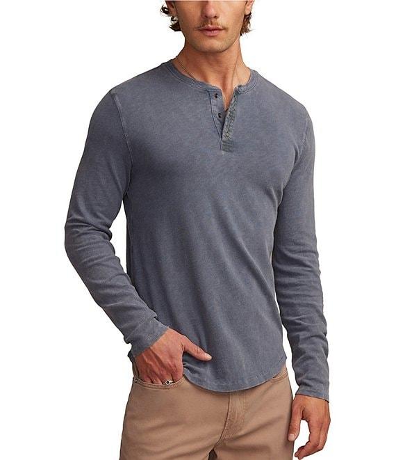 Lucky Brand Weekend Henley Neck Long Sleeve Slub Jersey T-Shirt Product Image