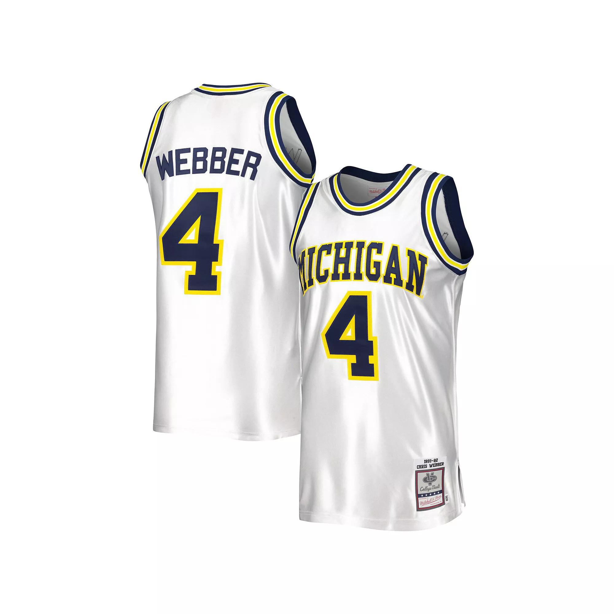 Men's Mitchell & Ness Chris Webber White Michigan Wolverines Authentic Jersey, Size: Small Product Image