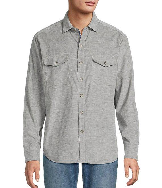 Tommy Bahama Big & Tall Coastline Cord Heather Bay Long Sleeve Woven Shirt Product Image