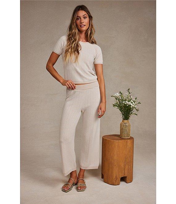 Barefoot Dreams CozyChic Ultra Lite Pointelle Short Sleeve Coordinating Lounge Top Product Image