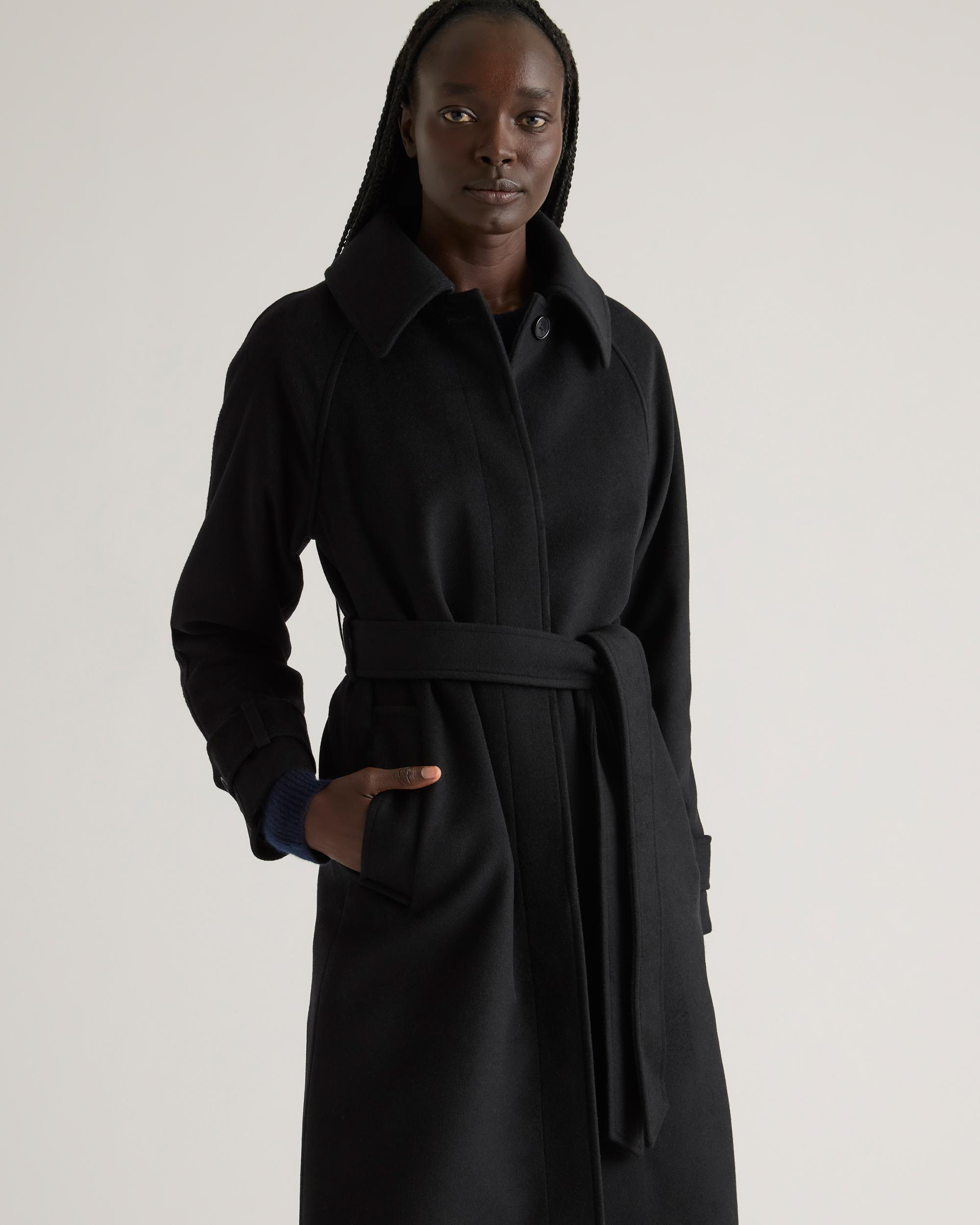 Quince | Women's Italian Wool Belted Point Collar Coat Size XL, Wool/Nylon Product Image