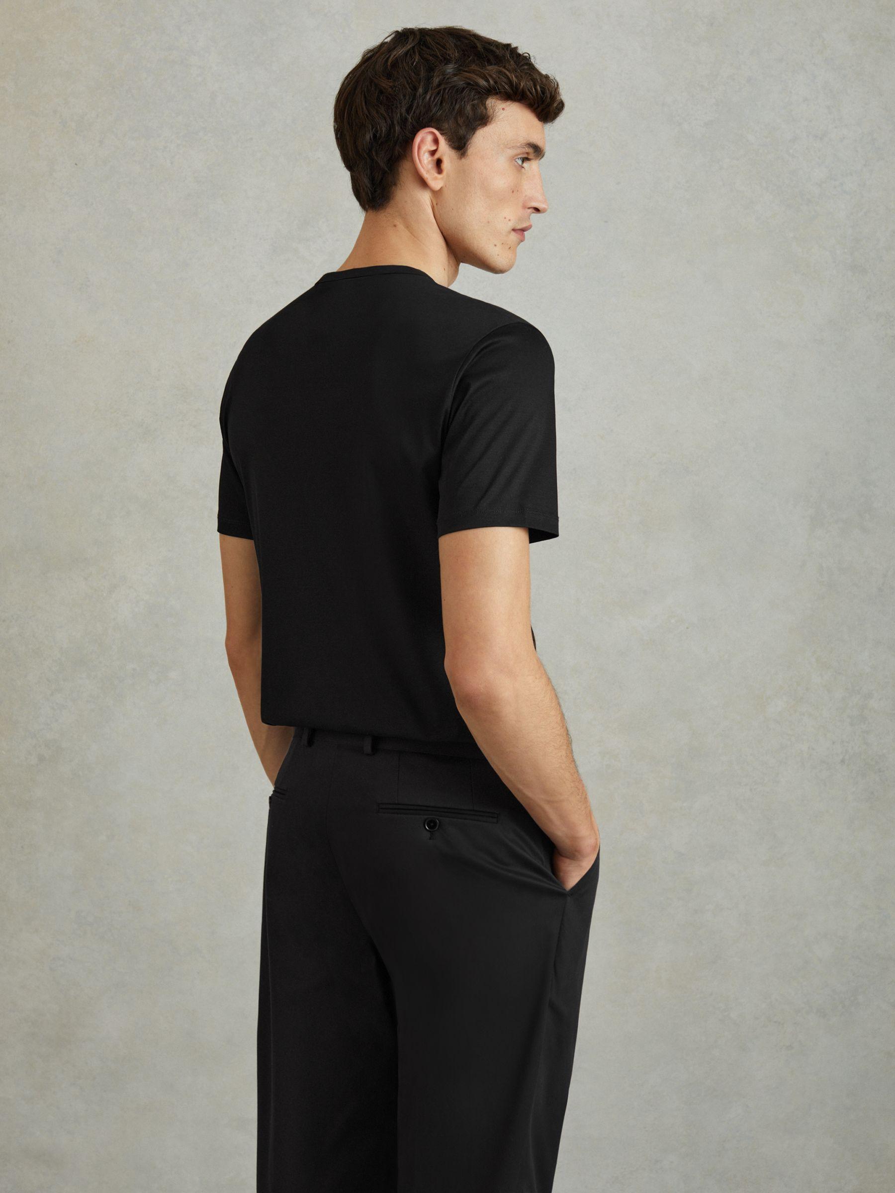 Cotton Crew Neck T-Shirt in Black Product Image