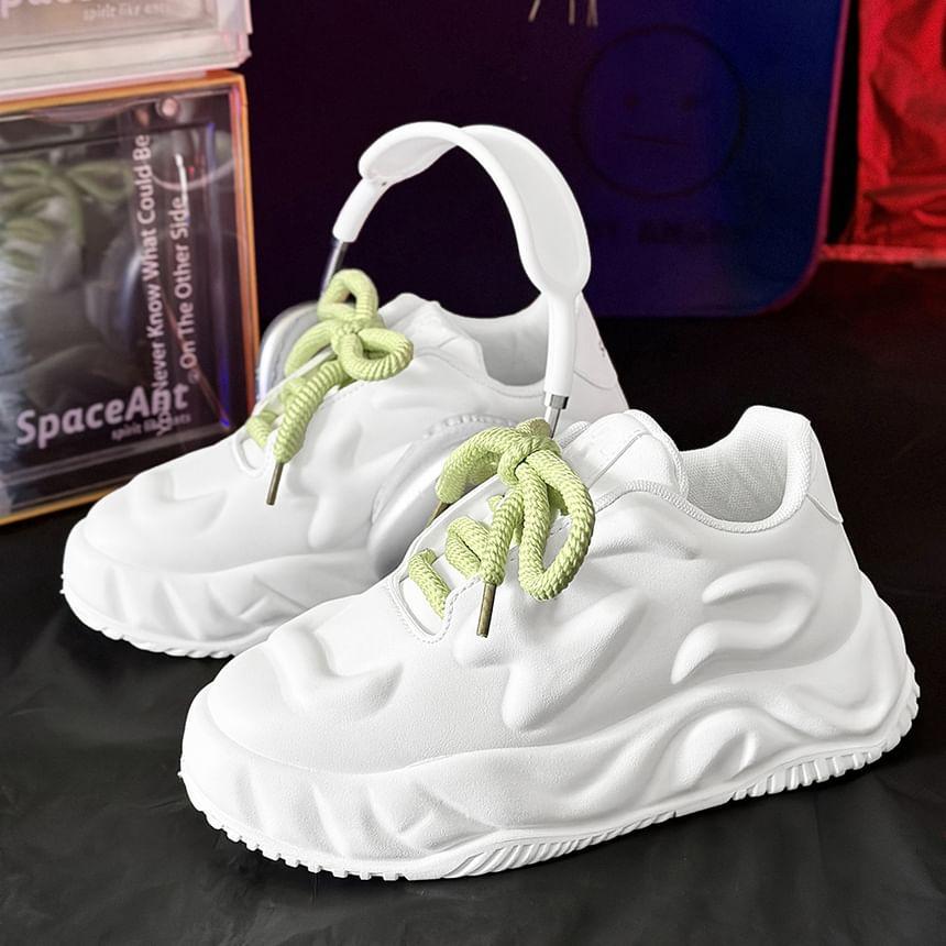 Lace-Up Platform Sneakers Product Image