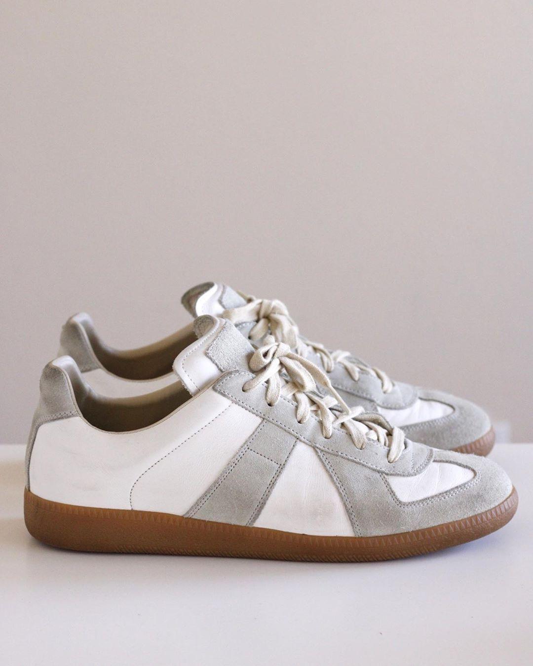 MAISON MARGIELA Bicolor Leather Replica Sneakers In White Product Image