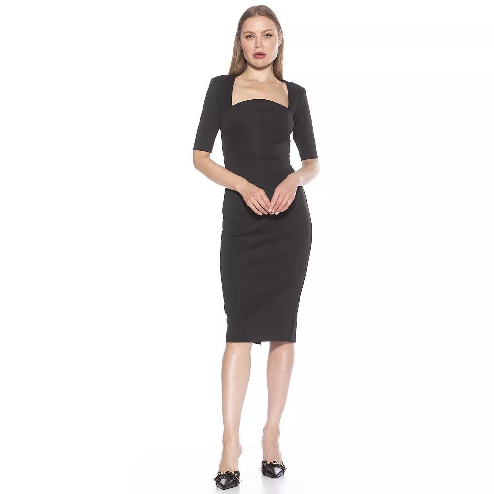 Women's ALEXIA ADMOR Freya Short Sleeve Midi Sheath Dress,  Product Image