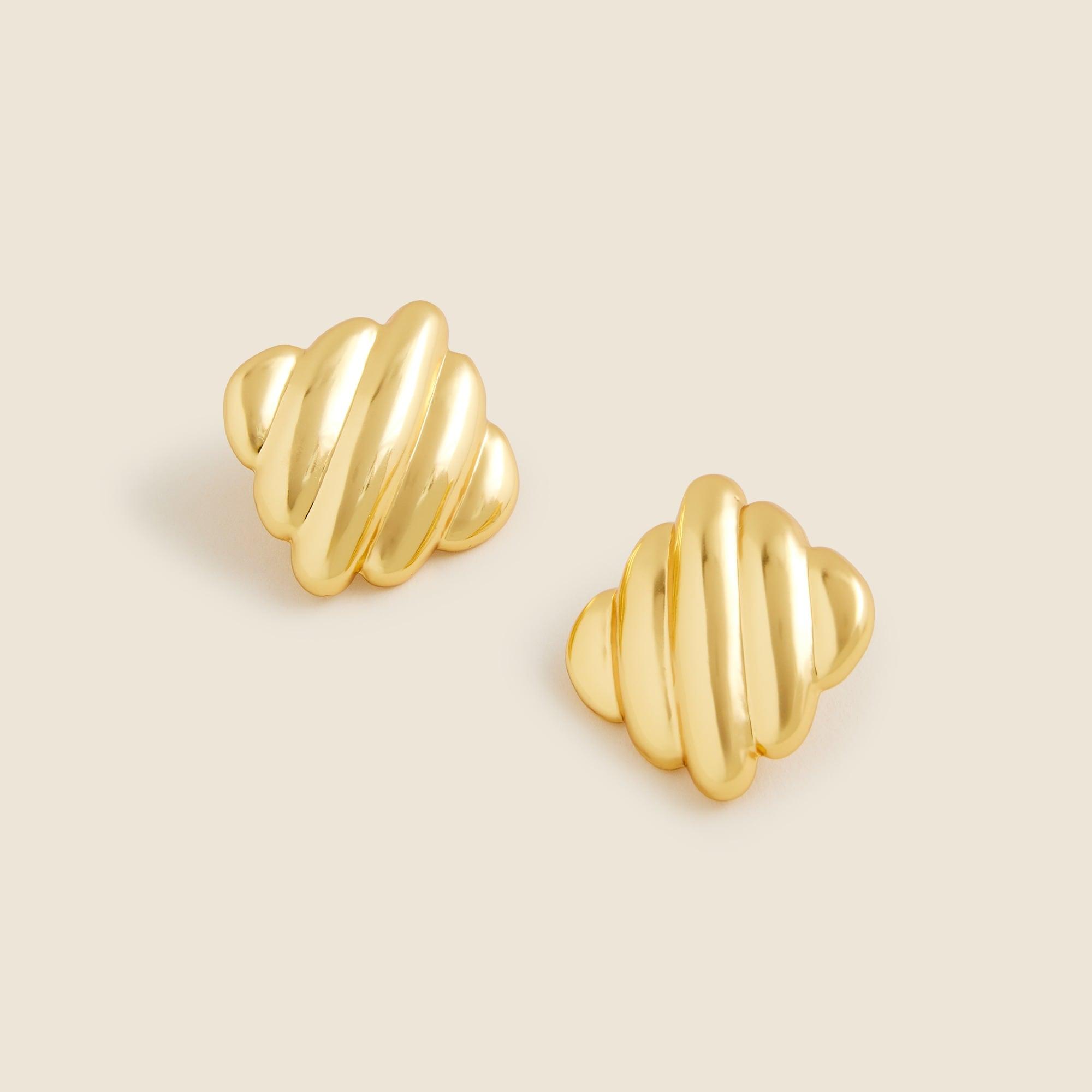Ridged square stud earrings Product Image