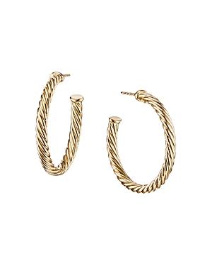Womens Cablespira Hoop Earrings in 18K Yellow Gold, 1in Product Image
