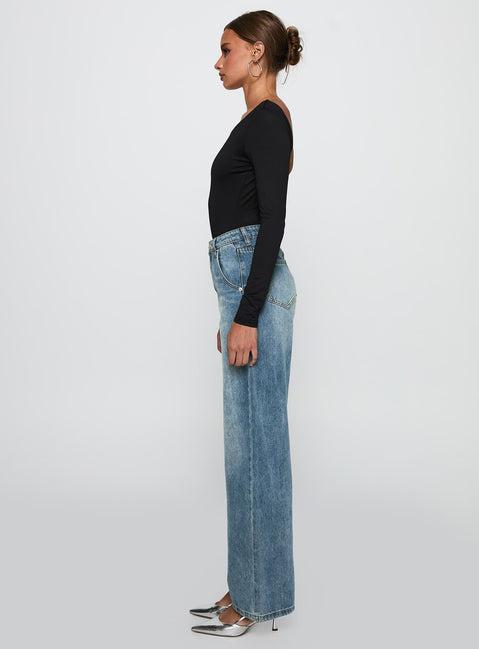 Sacramento Straight Leg Jeans Mid Blue Denim Product Image
