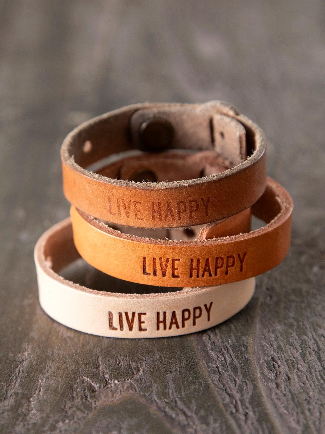 Natural Leather Bracelet - Slow Down Product Image