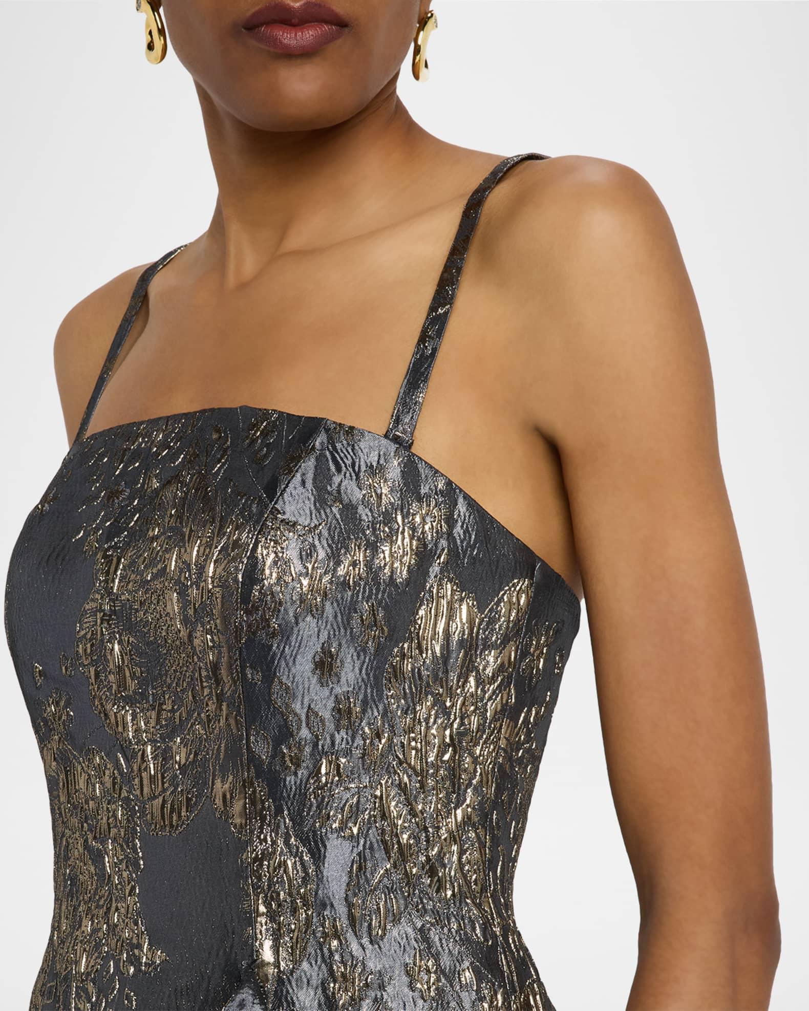 Strapless Metallic Jacquard Trumpet Gown Product Image