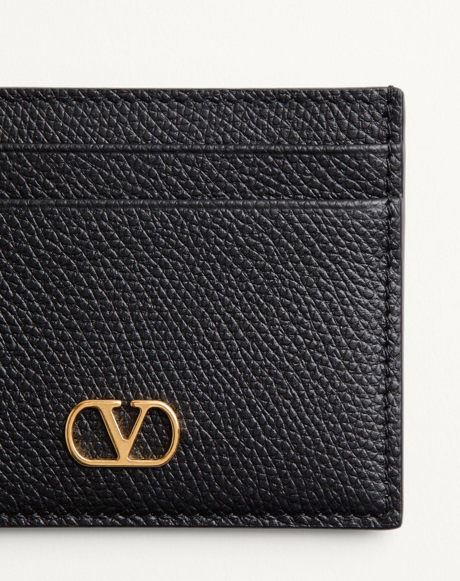 Vlogo Signature Grainy Calfskin Card Holder Product Image