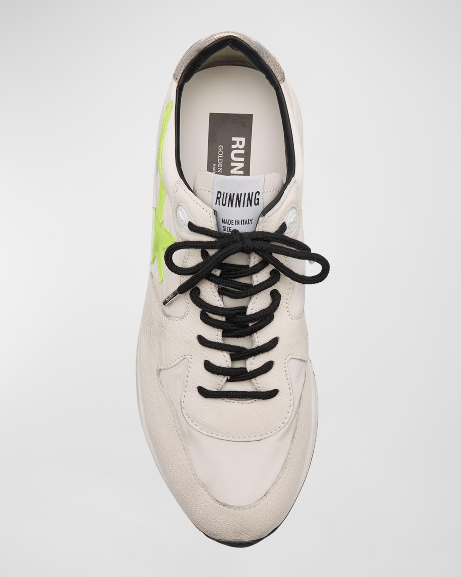 Men's Running Sole Textile and Leather Fashion Sneakers Product Image